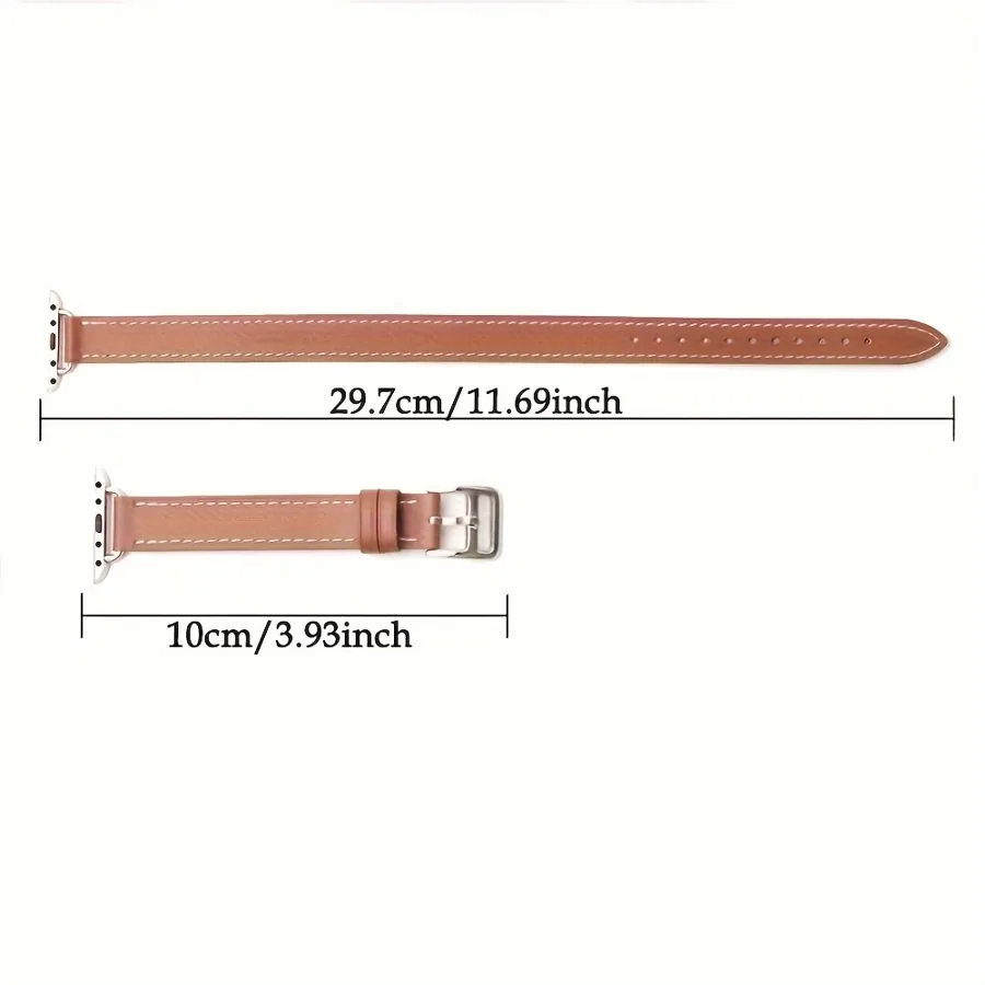 Шкіряний ремінь з подвійним туром для iWatch ultra band 49mm 45mm — фото 2