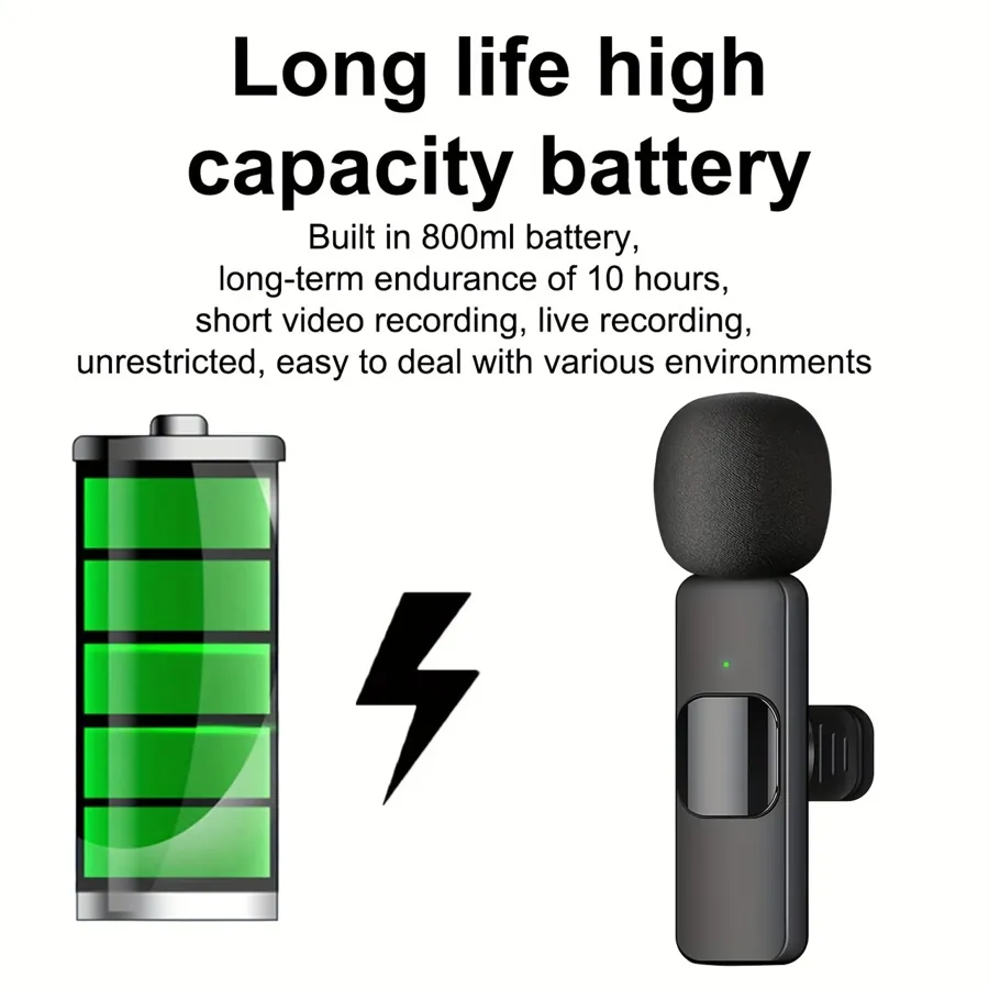 Cordless Clip-on Microphone Wireless Lavalier Microphone Clip Plug And Play — photo 4