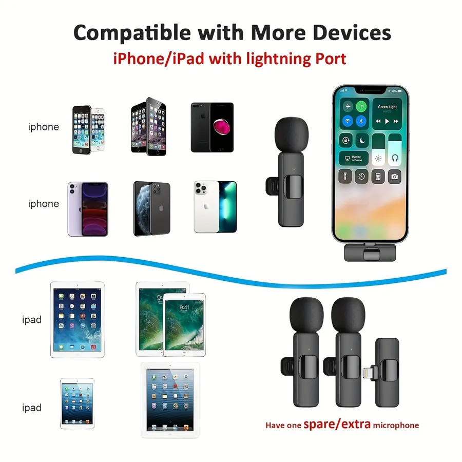 Cordless Clip-on Microphone Wireless Lavalier Microphone Clip Plug And Play — photo 5