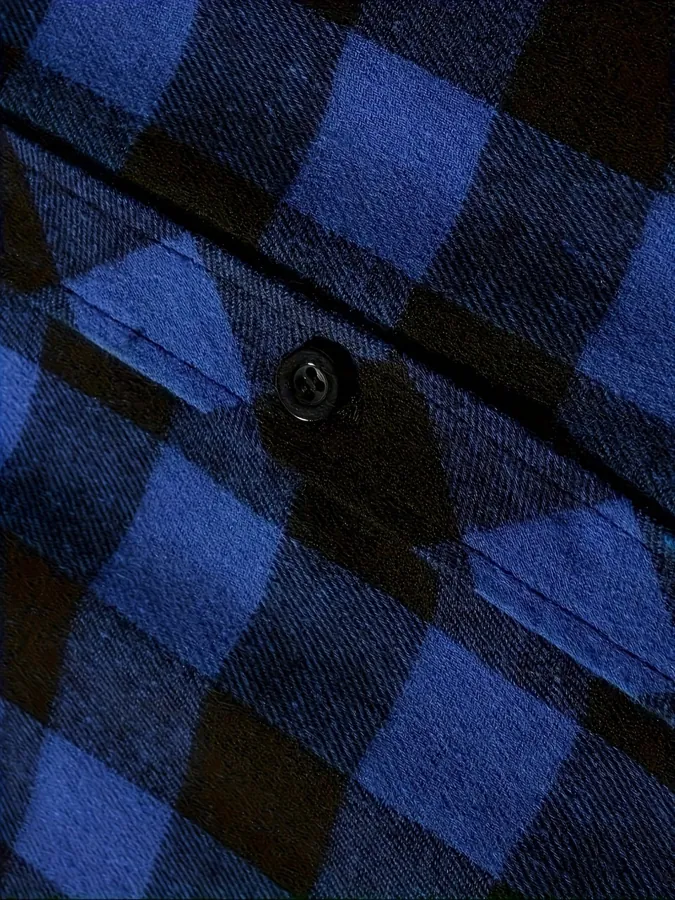 Men Plus Size Hooded Buffalo Plaid Shacket — photo 3