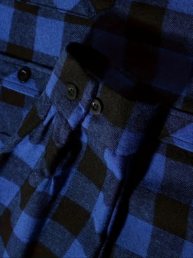 Men Plus Size Hooded Buffalo Plaid Shacket — photo 5