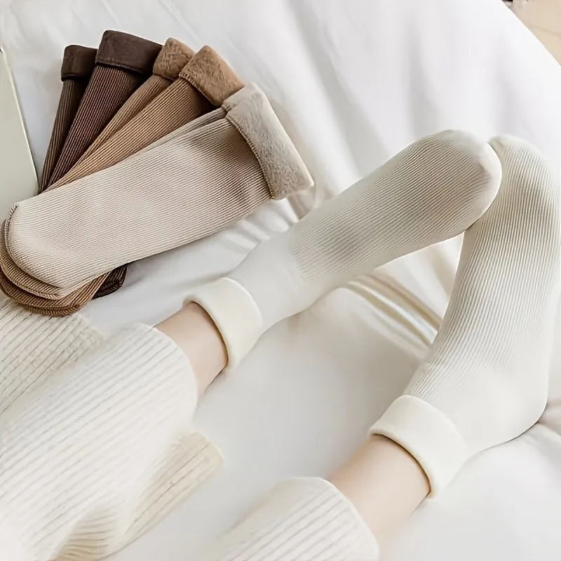 Unisex Comfortable Fleece Lined Winter Socks — photo 7