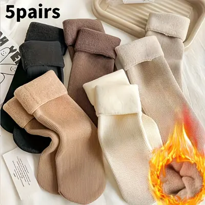 Unisex Comfortable Fleece Lined Winter Socks