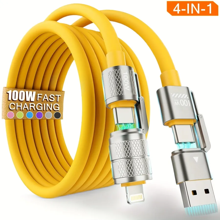 Огляд кабелю 4 в 1 USB-C / Lightning з Temu: один шнур для всіх гаджетів