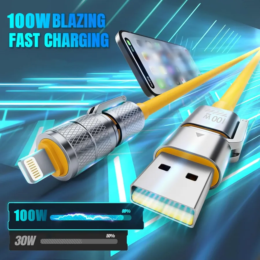 Огляд кабелю 4 в 1 USB-C / Lightning з Temu: один шнур для всіх гаджетів — фото 4