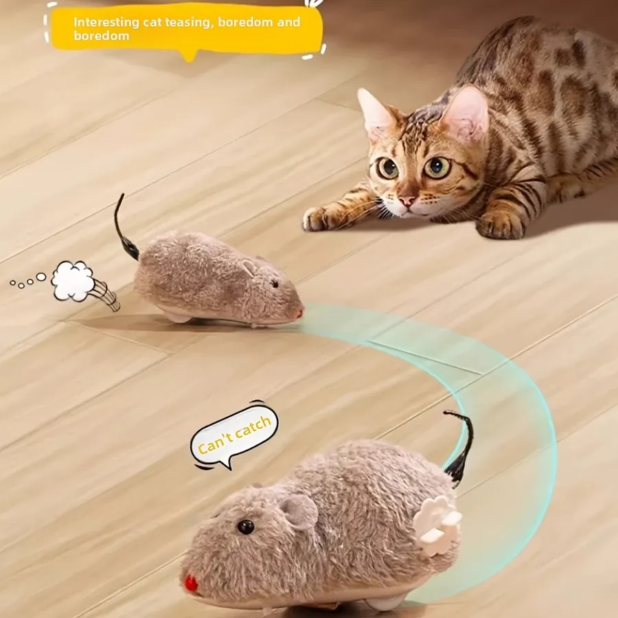 Огляд заводної плюшевої мишки для кота з Temu: коти в захваті, але колесо може приїхати зламаним — фото 4