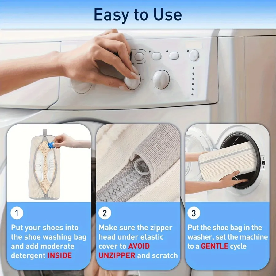 [Reusable Shoe Bags] 2pcs Reusable And Durable Washing Machine Shoe Bags — photo 8