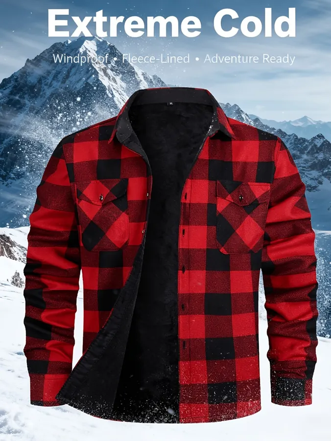 Autumn/Winter Plaid Flannel Shirt for Men — photo 1