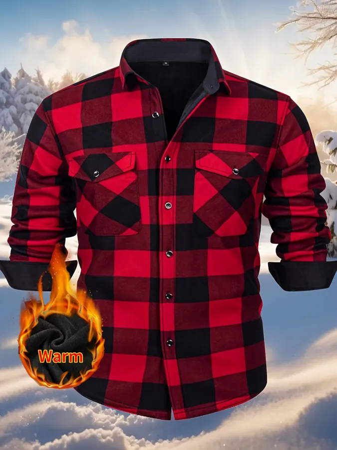 Autumn/Winter Plaid Flannel Shirt for Men — photo 2