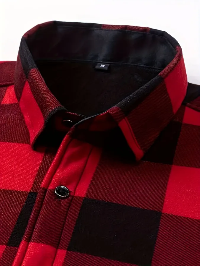 Autumn/Winter Plaid Flannel Shirt for Men — photo 4