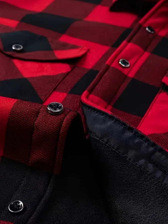 Autumn/Winter Plaid Flannel Shirt for Men — photo 5