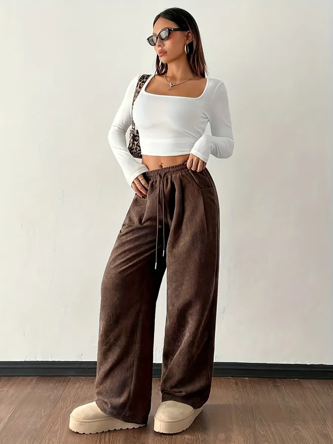 Women's Vintage Corduroy Wide-Leg Pants — photo 5