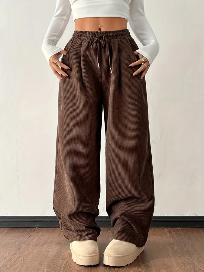 Women's Vintage Corduroy Wide-Leg Pants — photo 7