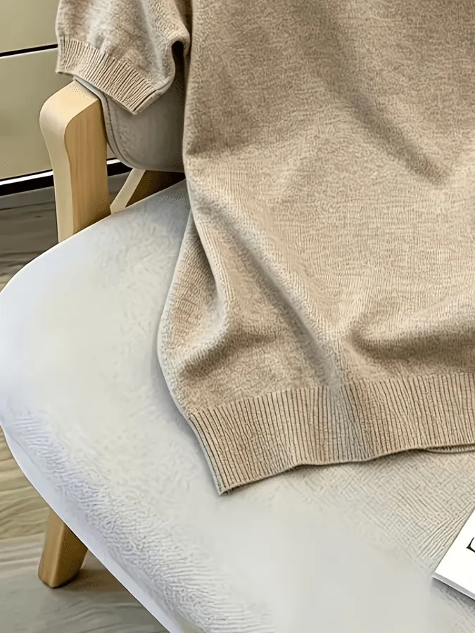 2026 Spring/Summer New Arrival Solid Color Versatile Simple Women's Sweater Top Short Slee — photo 5