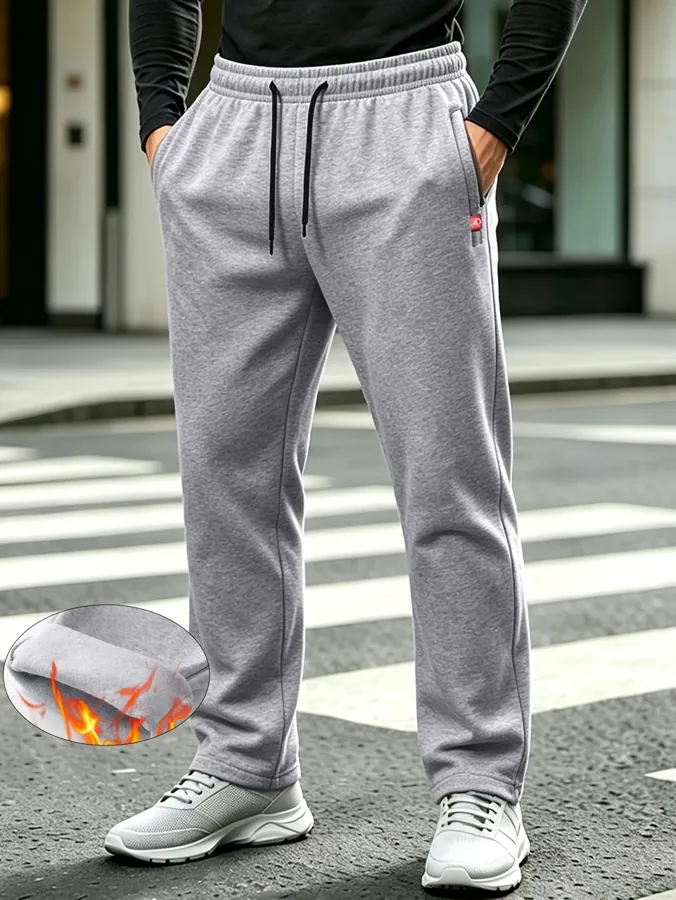 Men'S Fleece-Lined Straight-Fit Athletic Pants — photo 1